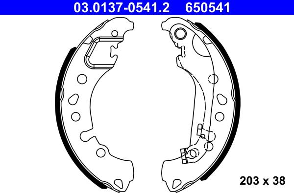 ATE 03.0137-0541.2 - Bremžu loku komplekts www.autospares.lv