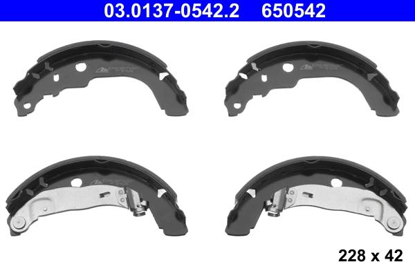 ATE 03.0137-0542.2 - Brake Shoe Set www.autospares.lv