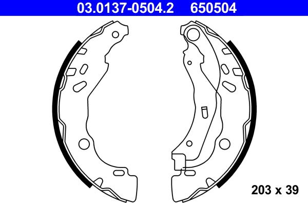 ATE 03.0137-0504.2 - Bremžu loku komplekts www.autospares.lv