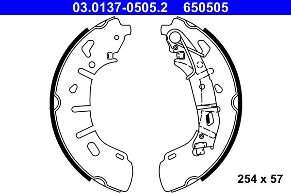 ATE 03.0137-0505.2 - Bremžu loku komplekts www.autospares.lv