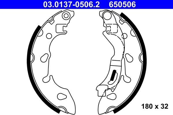 ATE 03.0137-0506.2 - Bremžu loku komplekts autospares.lv