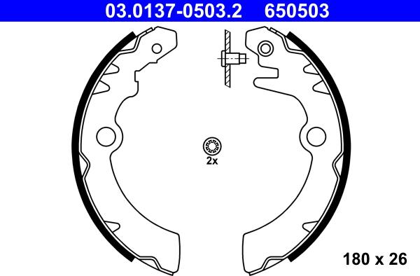 ATE 03.0137-0503.2 - Bremžu loku komplekts www.autospares.lv