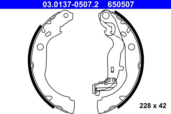 ATE 03.0137-0507.2 - Bremžu loku komplekts autospares.lv