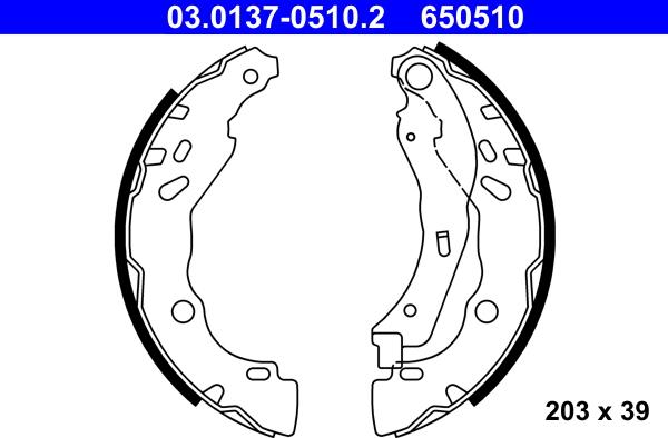 ATE 03.0137-0510.2 - Bremžu loku komplekts autospares.lv