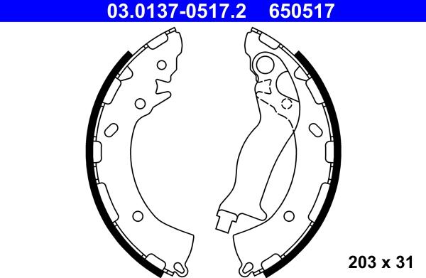 ATE 03.0137-0517.2 - Bremžu loku komplekts www.autospares.lv