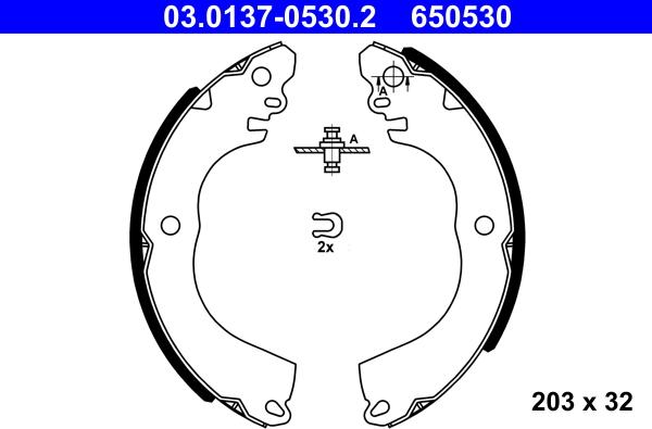 ATE 03.0137-0530.2 - Bremžu loku komplekts www.autospares.lv