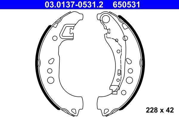 ATE 03.0137-0531.2 - Bremžu loku komplekts autospares.lv