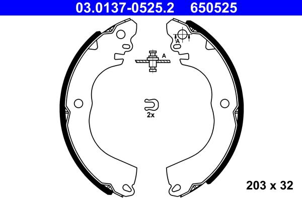 ATE 03.0137-0525.2 - Bremžu loku komplekts www.autospares.lv