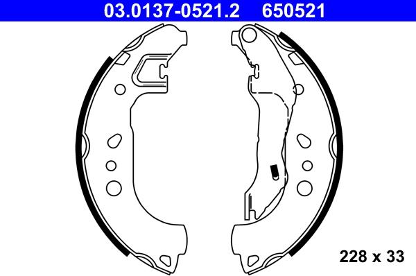 ATE 03.0137-0521.2 - Bremžu loku komplekts autospares.lv