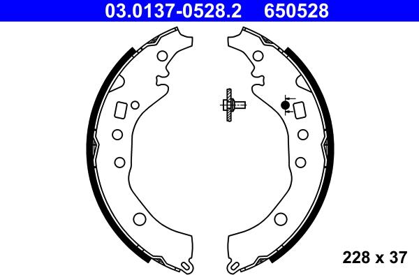 ATE 03.0137-0528.2 - Bremžu loku komplekts www.autospares.lv