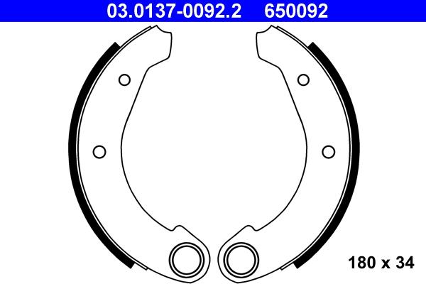 ATE 03.0137-0092.2 - Bremžu loku komplekts autospares.lv