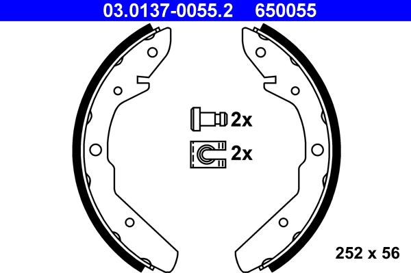 ATE 03.0137-0055.2 - Bremžu loku komplekts www.autospares.lv