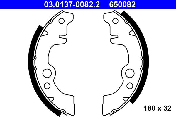 ATE 03.0137-0082.2 - Bremžu loku komplekts www.autospares.lv