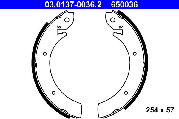 ATE 03.0137-0036.2 - Brake Shoe Set www.autospares.lv