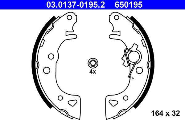 ATE 03.0137-0195.2 - Bremžu loku komplekts www.autospares.lv