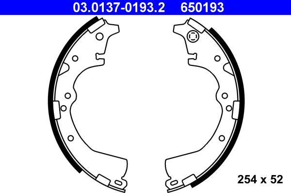 ATE 03.0137-0193.2 - Brake Shoe Set www.autospares.lv