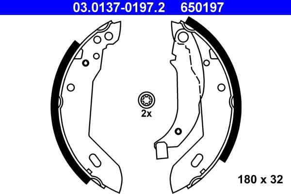 ATE 03.0137-0197.2 - Bremžu loku komplekts autospares.lv