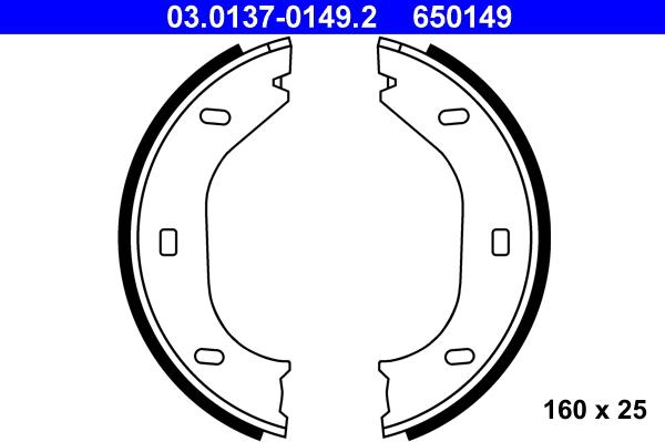 ATE 03.0137-0149.2 - Bremžu loku kompl., Stāvbremze autospares.lv