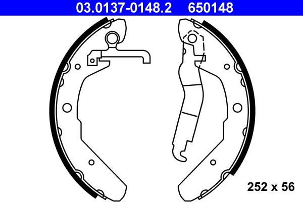 ATE 03.0137-0148.2 - Bremžu loku komplekts www.autospares.lv