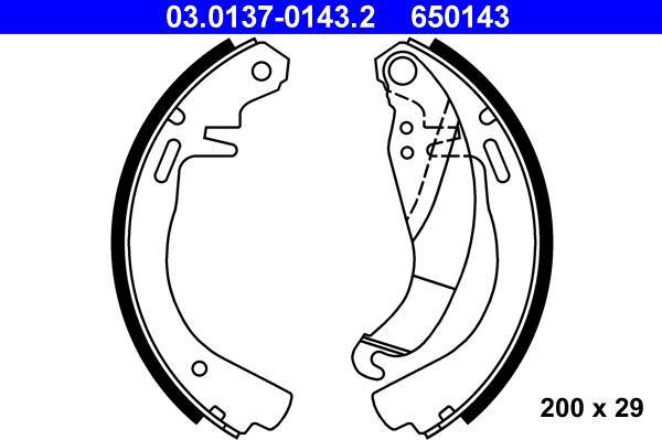 ATE 03.0137-0143.2 - Bremžu loku komplekts autospares.lv