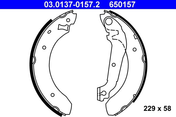 ATE 03.0137-0157.2 - Bremžu loku komplekts www.autospares.lv