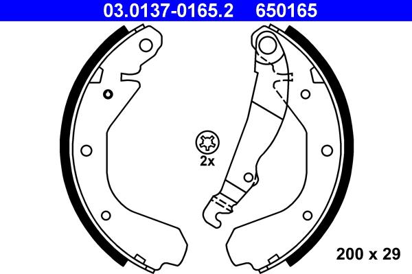 ATE 03.0137-0165.2 - Bremžu loku komplekts autospares.lv