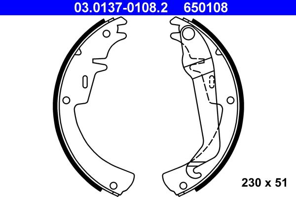 ATE 03.0137-0108.2 - Bremžu loku komplekts autospares.lv