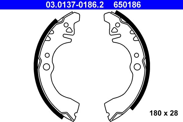 ATE 03.0137-0186.2 - Bremžu loku komplekts www.autospares.lv