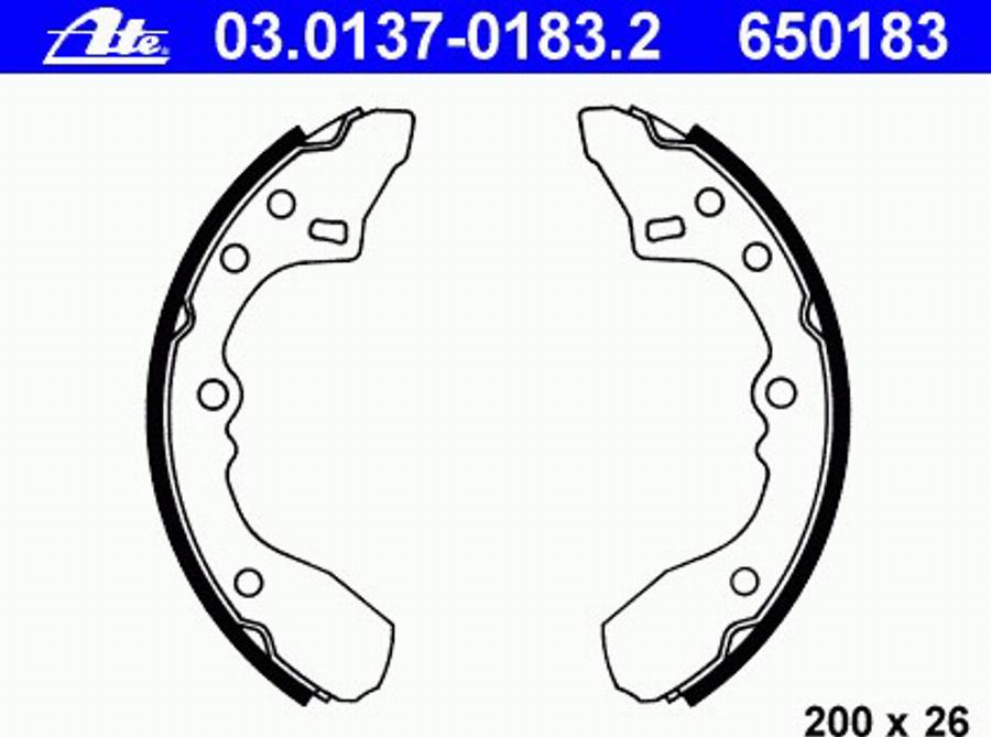 ATE 03.0137-0183.2 - Bremžu loku komplekts www.autospares.lv