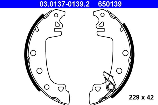 ATE 03.0137-0139.2 - Bremžu loku komplekts www.autospares.lv