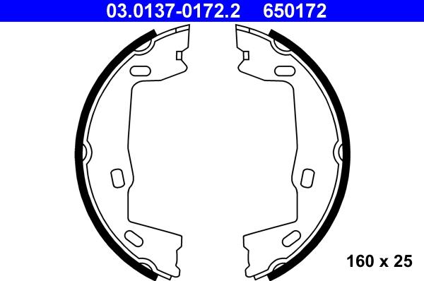 ATE 03.0137-0172.2 - Bremžu loku kompl., Stāvbremze autospares.lv