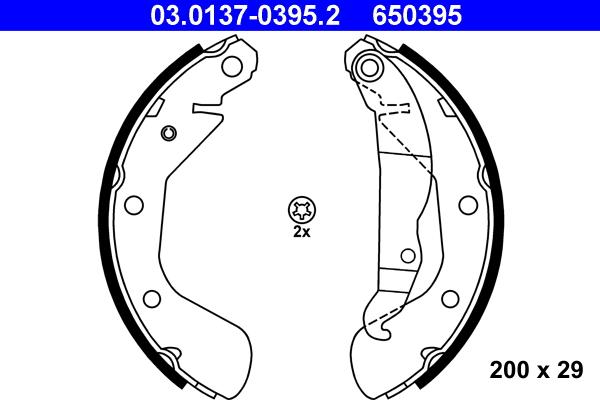 ATE 03.0137-0395.2 - Bremžu loku komplekts www.autospares.lv