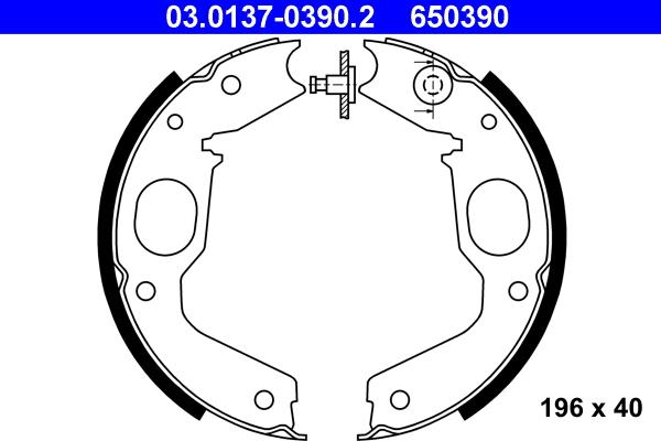 ATE 03.0137-0390.2 - Bremžu loku kompl., Stāvbremze www.autospares.lv