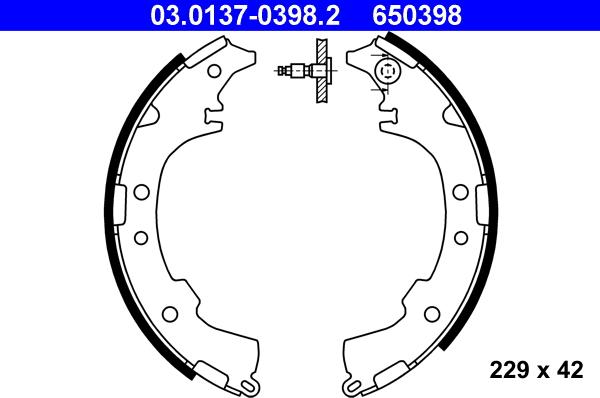 ATE 03.0137-0398.2 - Bremžu loku komplekts www.autospares.lv