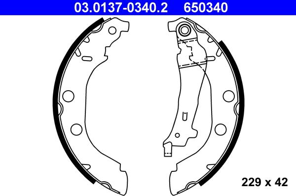 ATE 03.0137-0340.2 - Bremžu loku komplekts www.autospares.lv