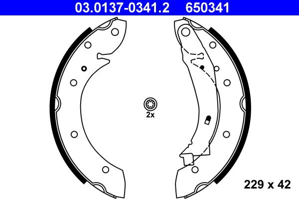 ATE 03.0137-0341.2 - Bremžu loku komplekts autospares.lv