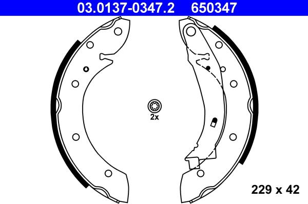 ATE 03.0137-0347.2 - Bremžu loku komplekts autospares.lv