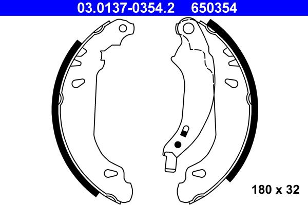 ATE 03.0137-0354.2 - Bremžu loku komplekts autospares.lv