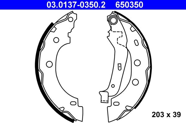 ATE 03.0137-0350.2 - Bremžu loku komplekts www.autospares.lv