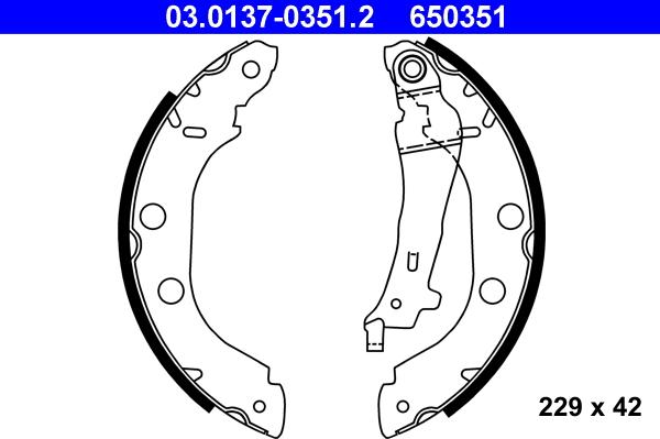 ATE 03.0137-0351.2 - Bremžu loku komplekts www.autospares.lv