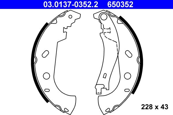 ATE 03.0137-0352.2 - Bremžu loku komplekts autospares.lv