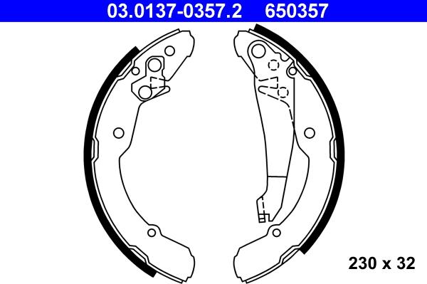 ATE 03.0137-0357.2 - Bremžu loku komplekts autospares.lv