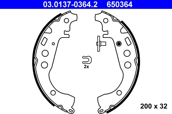 ATE 03.0137-0364.2 - Bremžu loku komplekts autospares.lv