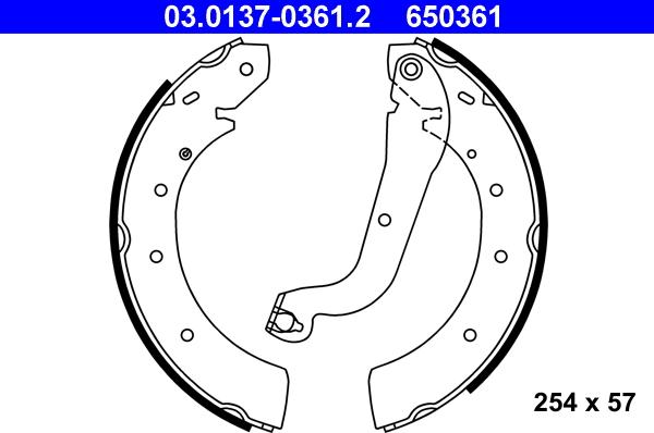 ATE 03.0137-0361.2 - Bremžu loku komplekts autospares.lv