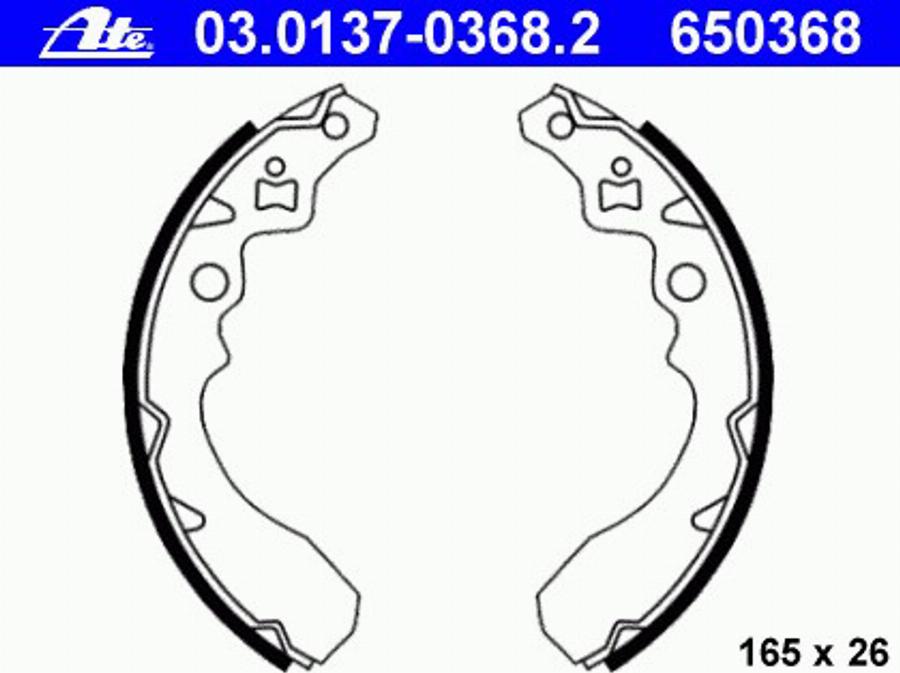 ATE 03.0137-0368.2 - Bremžu loku komplekts www.autospares.lv