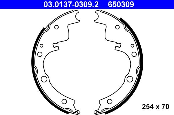 ATE 03.0137-0309.2 - Bremžu loku komplekts www.autospares.lv