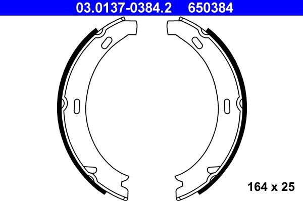 ATE 03.0137-0384.2 - Bremžu loku kompl., Stāvbremze www.autospares.lv