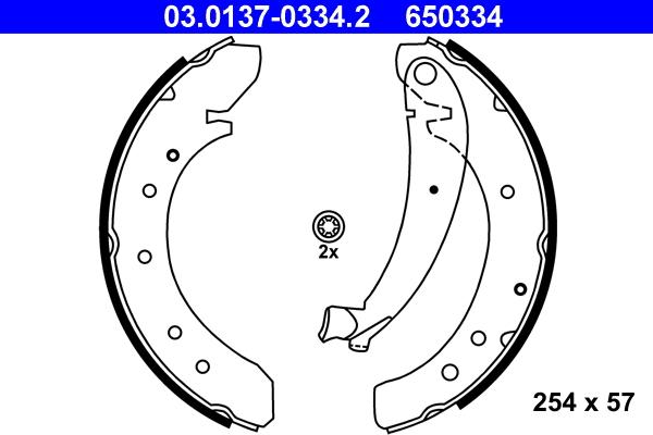 ATE 03.0137-0334.2 - Bremžu loku komplekts www.autospares.lv