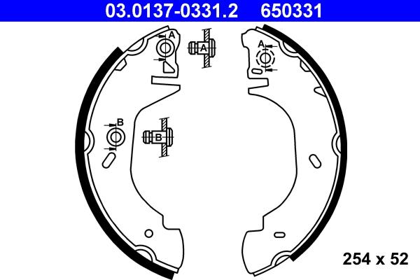 ATE 03.0137-0331.2 - Bremžu loku komplekts www.autospares.lv