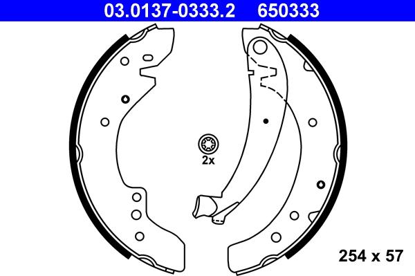 ATE 03.0137-0333.2 - Bremžu loku komplekts www.autospares.lv